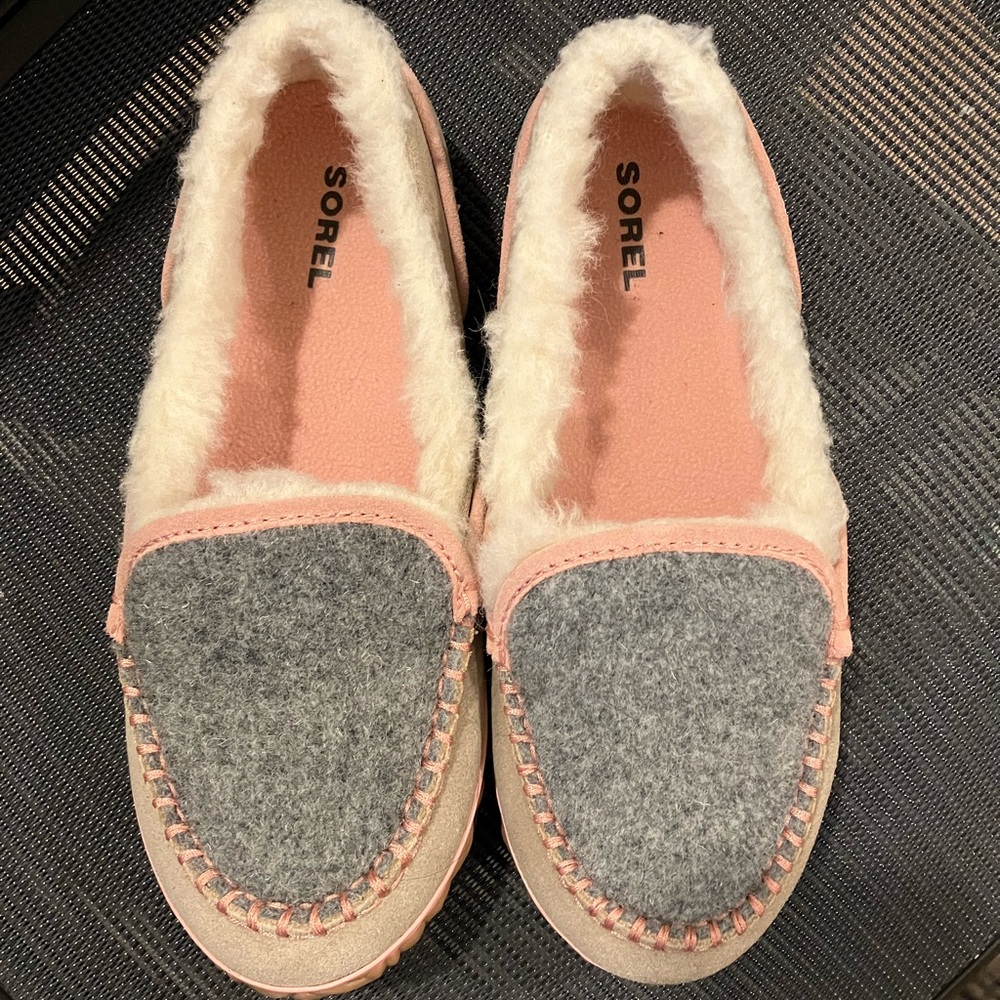 Sorel Tremblant Blanket Slipper Moccasin Sandy Tan Gum Size 5 US 35 EU NWT